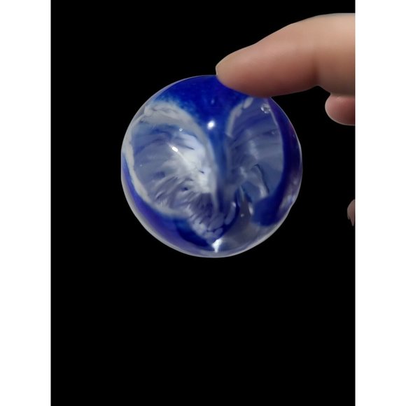 GES 99 Paper Wieght Color Swirl blue and white - Picture 4 of 12